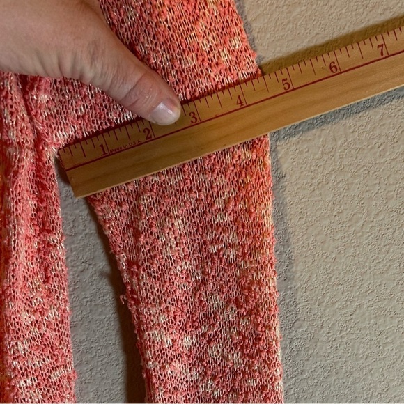 Women’s Cozy Top Size XS Open Knit Long Sleeve Peach Comfy Casual Stretch Lounge - Picture 11 of 15